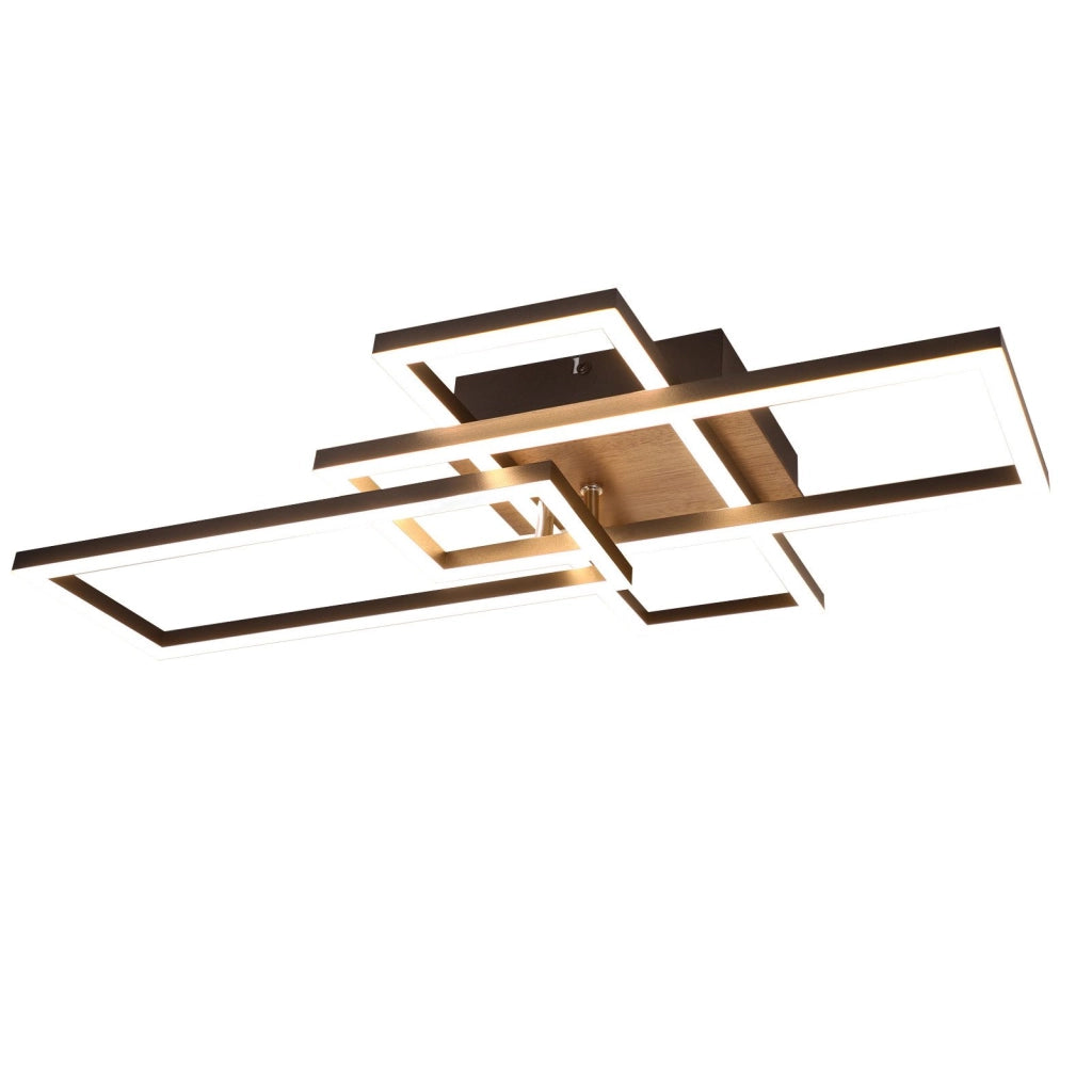 ZMH Lampada da soffitto plafoniera LED nera rettangolare 3000K retrò per soggiorno camera letto