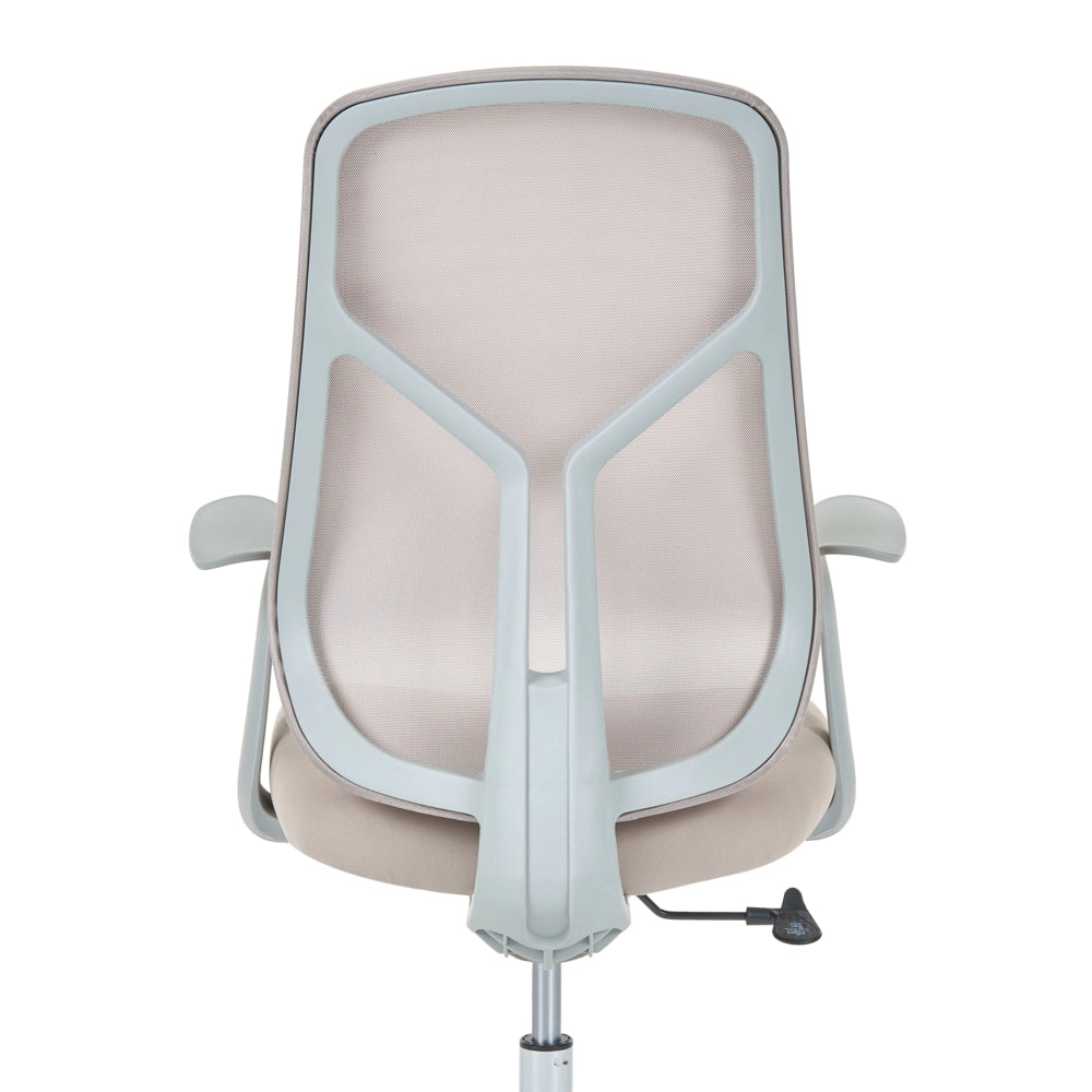 Sedia da ufficio beige con rivestimento in rete, base girevole, altezza regolabile, braccioli, per ufficio domestico, stile moderno