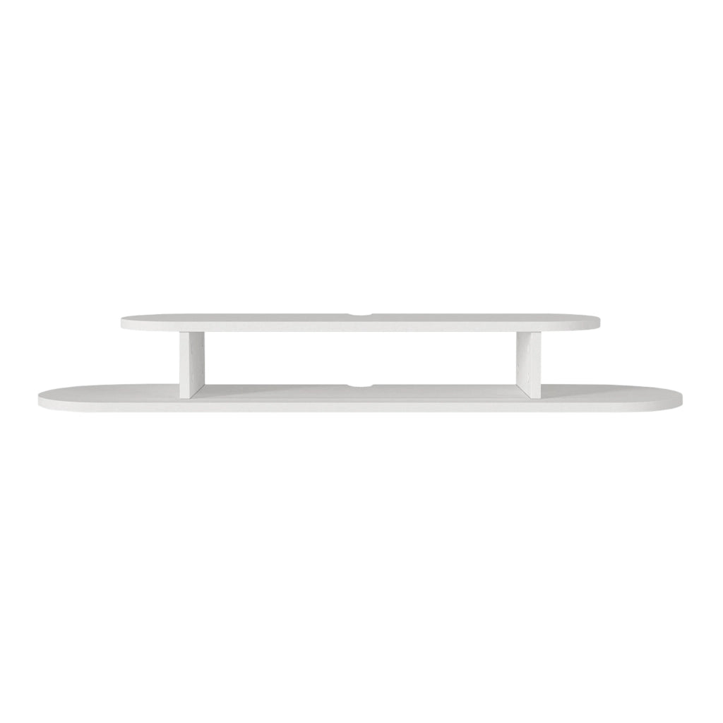Mobile Porta TV Targema da Parete a Forma Ellittica 120 x 30 x 16 cm - Bianco [en.casa]