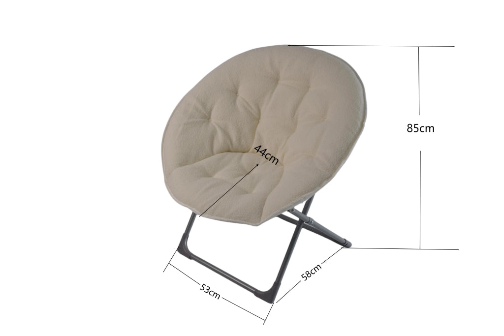Poltrona Pieghevole a Disco in Lana ¨C MINIMAL ¨C Beige, Morbida, Soggiorno