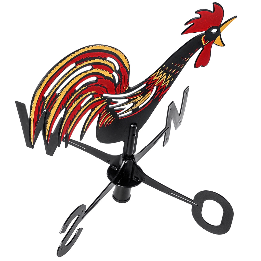 KADAX Rooster Garden Weather Bander, Rosa dei Venti decorativa da giardino a forma di gallo, per tetto