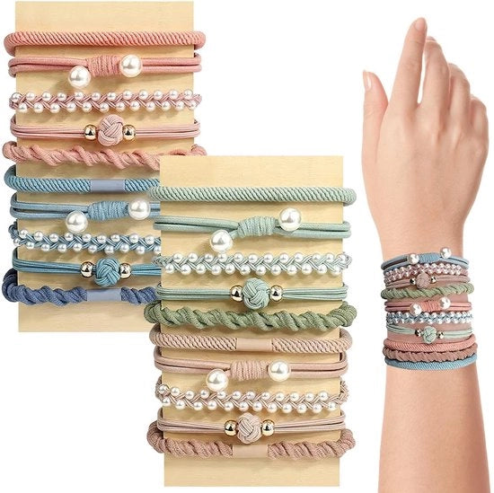 Set di 20 fasci per capelli - Fasci per capelli boho - Elastici per capelli - Paletti per capelli - Accessori per donne - Ideali per capelli fini/grassi