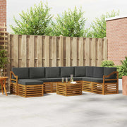 Set di divani da esterno con cuscino 9 pcs Naturale e Antracite