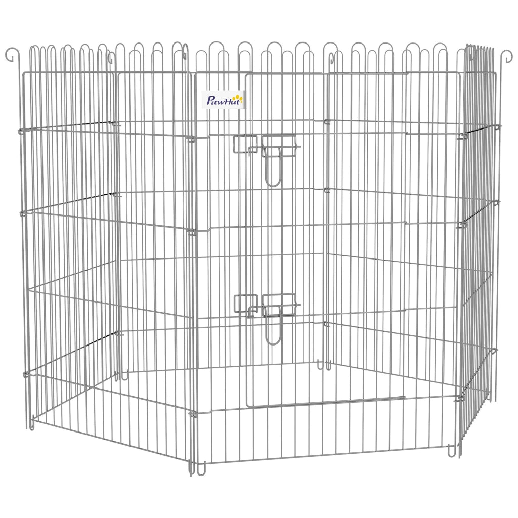 Recinto per Cani Pieghevole 8 Pezzi con Porta ¨C zephmum ¨C Grigio Acciaio 63x91 cm