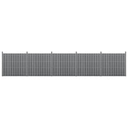 Set di 5 pannelli frangivento e per la privacy in legno composito (WPC) grigio 185 x 932 cm 03_0006591