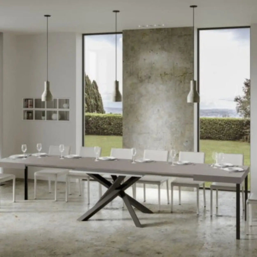 Tavolo allungabile 180/440x90 cm Volantis cashmere gambe antracite
