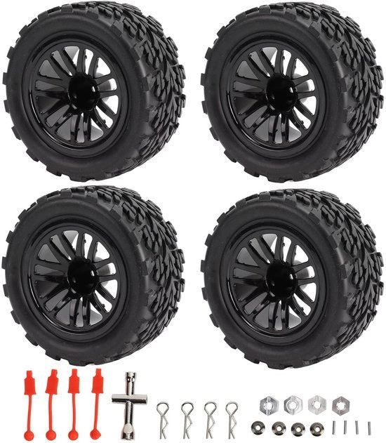 Gomme per Auto da Rally 4 pezzi - Duraturo - Resistente - Alta Trazione - 12mm M6 - Gomme per Auto da Off Road - Gomme da Off Road