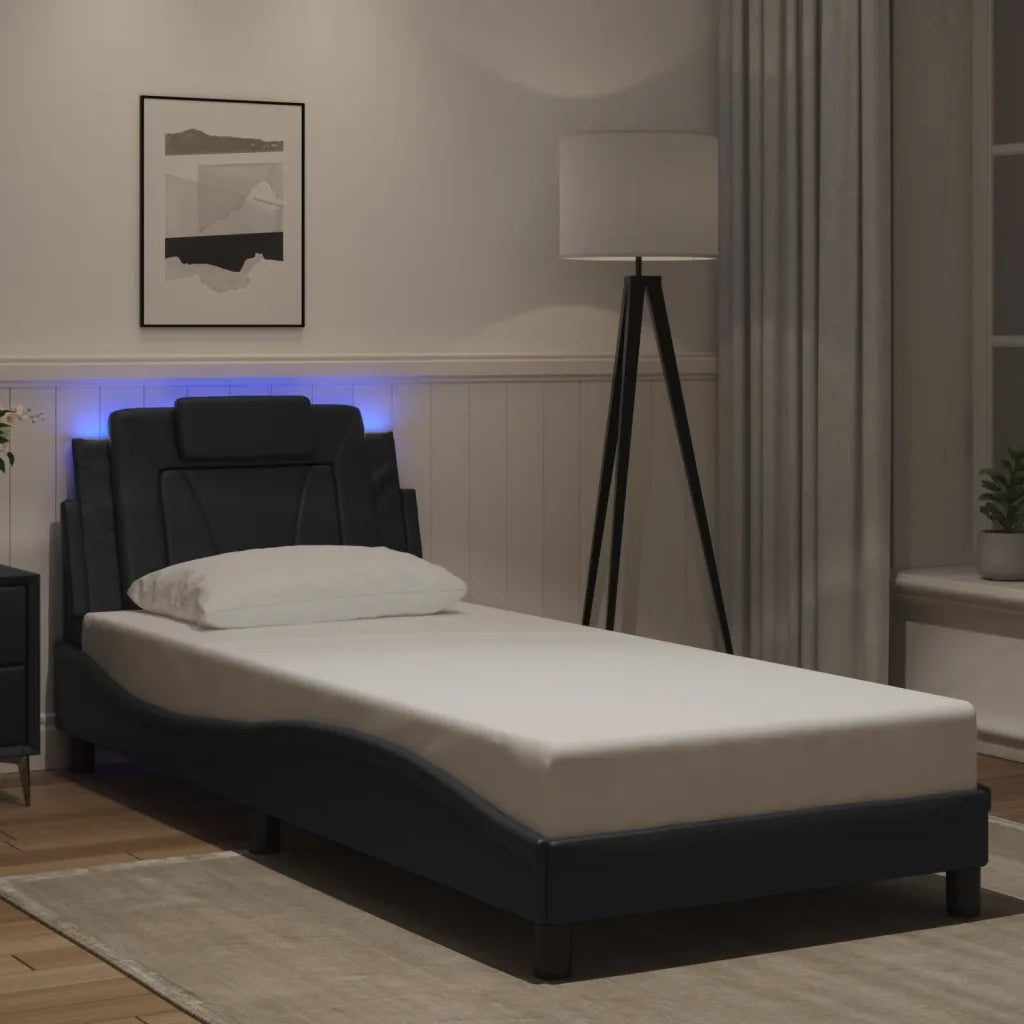 Giroletto Viana con LED senza Materasso Nero 80x200 cm 3213980