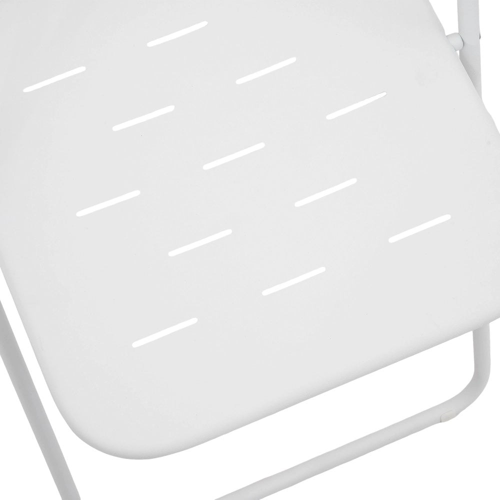 Set da bistr¨° pieghevole 3 pezzi - Zephmum - 2 sedie e 1 tavolo, resistente alle intemperie, bianco