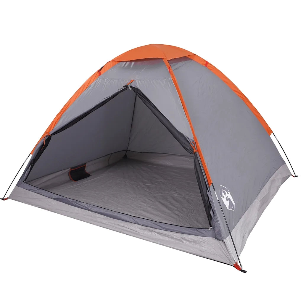 Tenda da Campeggio a Cupola 2 Persone Grigio e Arancione