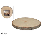 Trade Shop - Base Tronco Legno Naturale Decorativa Disco Per Ornamento Diametro 34 Cm Rotondo -