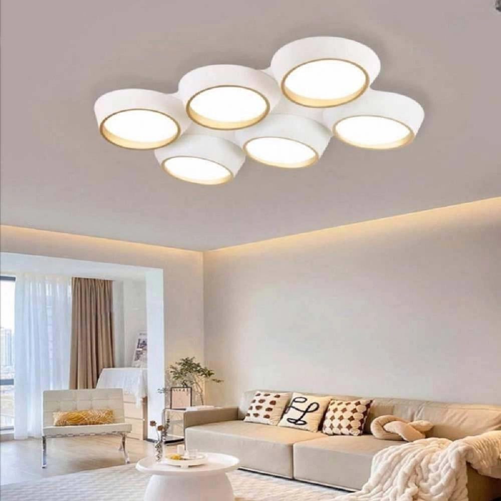 Trade Shop - Plafoniera A Led 120 W Soffitto 6 Cerchi Irregolari Luce 4000k 6500k 3000k C51-b -
