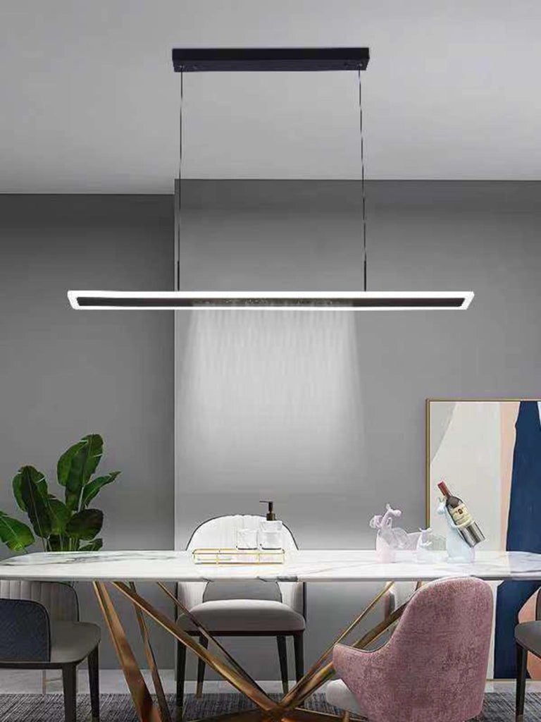 LAMPADARIO MODERNO A SOSPENSIONE NERO LUCI A LED DIMMERABILE TIMER CAMBIA 3 COLORI CON TELECOMANDO