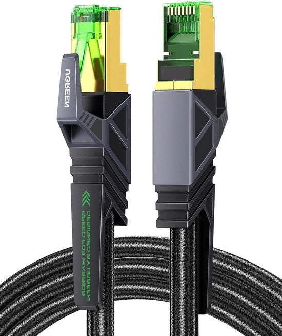 Cavo LAN Cat 8 per gaming - 40 Gbps - Superspedito - Antinterferenza - Cavo di rete - Cavo Ethernet - Compatibile con PS5 - Steam Deck - ROG Ally - Xbox - Switch - Router - PC