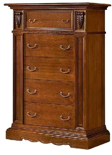 Settimanale classico 5 cassetti legno intaglio 106x53x153 - Mobili 2G