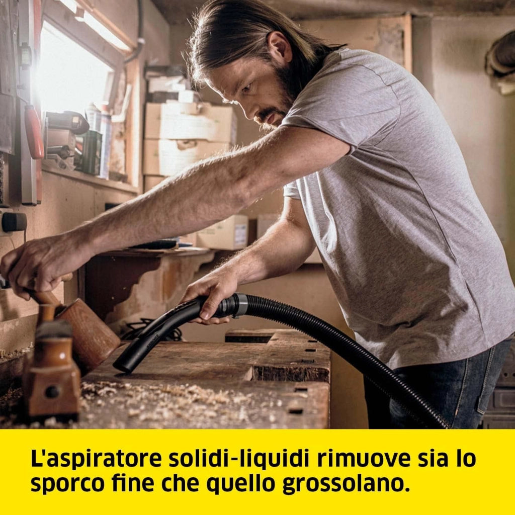 KÄRCHER aspiratore solidi liquidi WD 5 P V-25/5/22 con presa elettroutensile, 1200 W, contenitore in plastica: 25 l, tubo di aspirazione: 2,2 m, funzione soffiante, filtro in vello