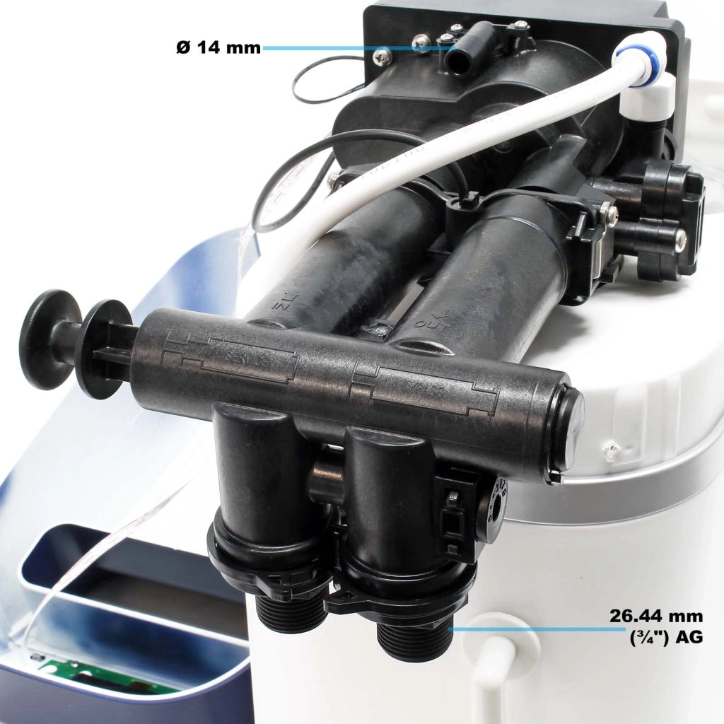 NW-SOFT-R1 Addolcitore d'acqua 500 l/h con serbatoio salamoia da 10 kg e display
