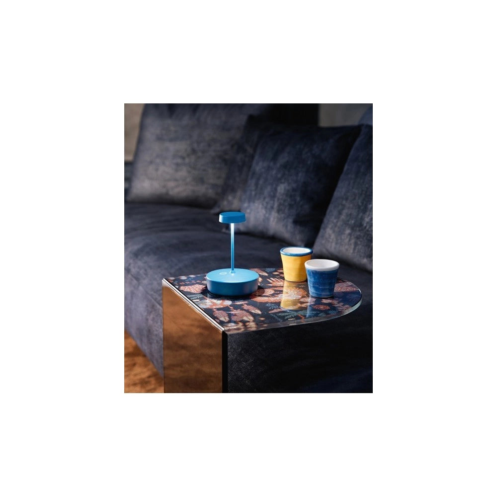 Zafferano Lampada a led da tavolo Swap mini pro Nero ricaricabile e dimmerabile - 2200-2700-3000K 2W Alluminio IP65