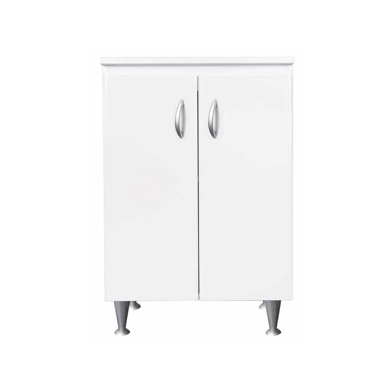 Mobile lavanderia 2 ante 59x50 cm  Legno idrofugo bianco due ante  Piedini regolabili  Negrari