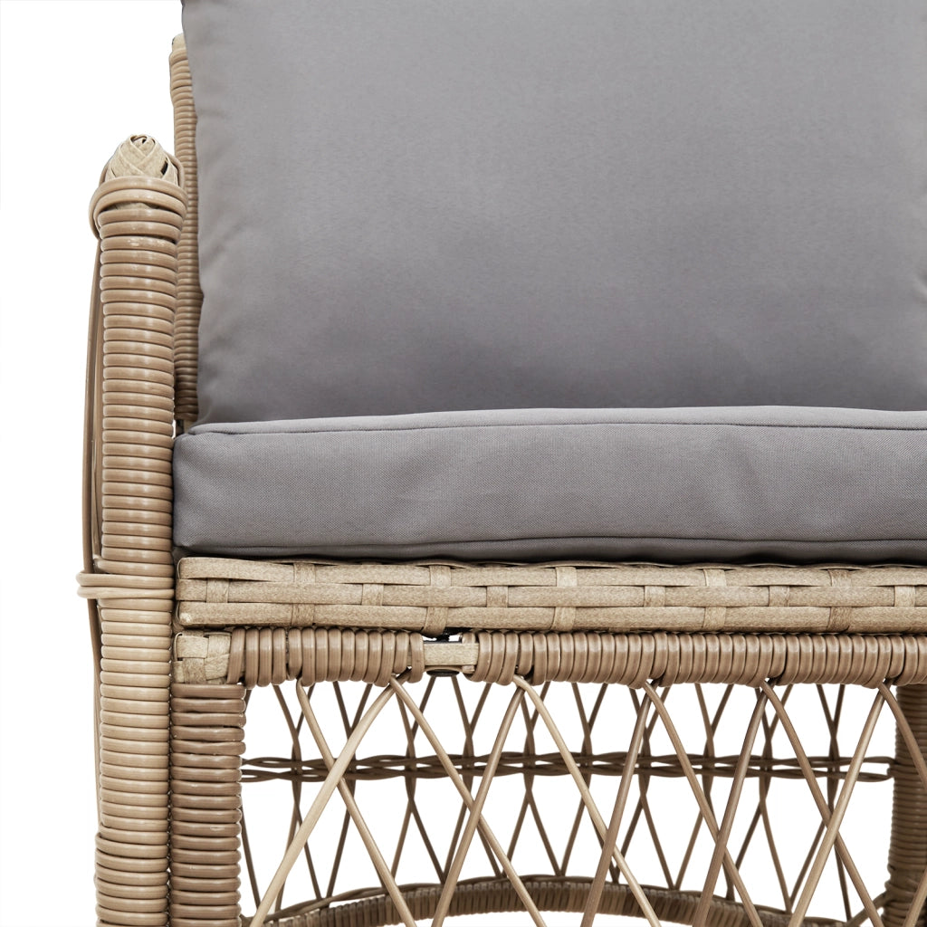 Poltrona da Giardino con Cuscini Beige 60x70x78 cm in Rattan Sintetico