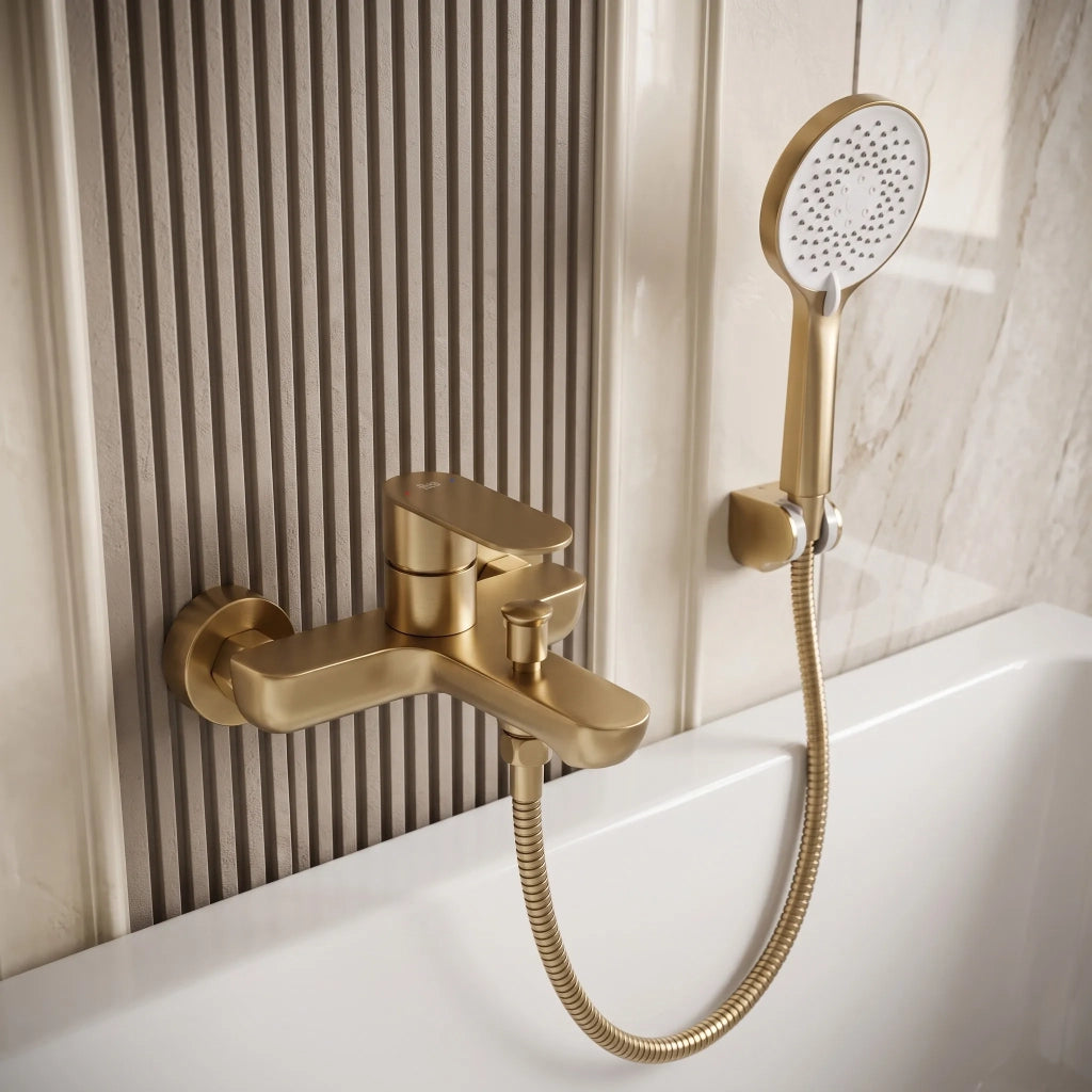 Rubinetto Da Vasca Rea Logan Brush Gold
