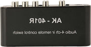 Schaltatore AV 4 canali in alluminio con telecomando IR - Interruttore stereo multifunzione 4 vie in 4 uscita