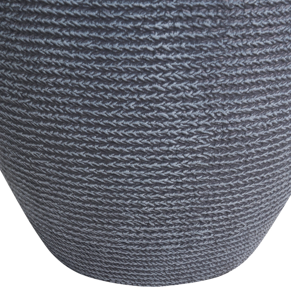 Set di 2 vasi da giardino grandi in materiale sintetico con effetto maglia, per terrazza, colore grigio