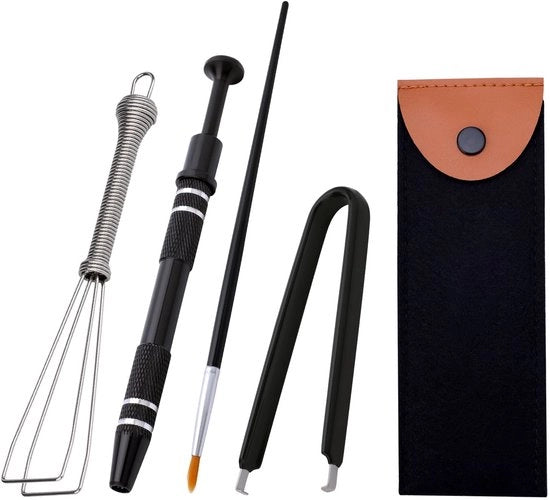 Trekkerset per tastiera, apriresetto inclusivo, trekkerto, clip per interruttore, supporto per pennelli, facile da tirare (nero)