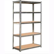 KIT Scaffale 5 ripiani Brixo in MDF L90xP40xH180 Struttura acciaio zincato  cm mod. Silver 150
