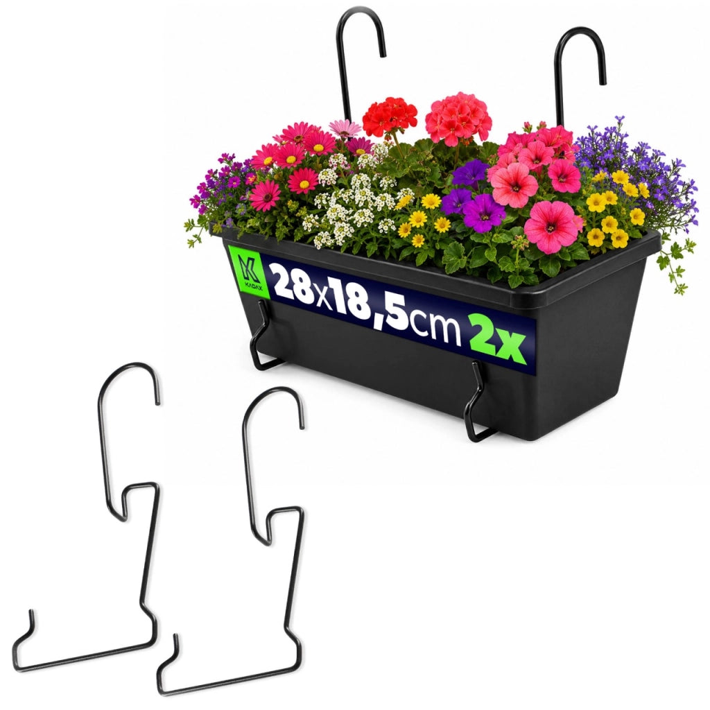 Set di 2 ganci in metallo KADAX per vasi da fiori da balcone.