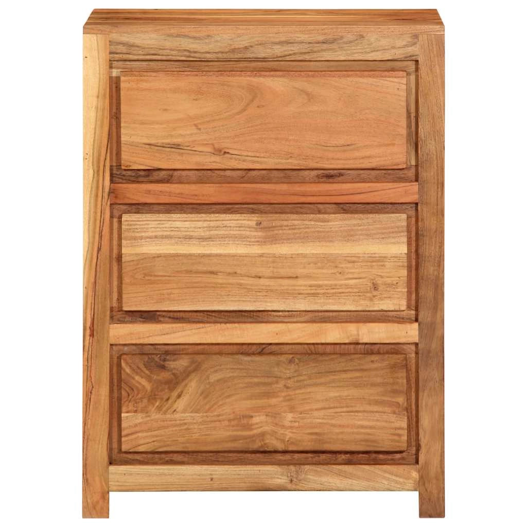 Cassettiera 55 x 33 x 75 cm ampio spazio di archiviazione design contemporaneo ingresso legno massello di acacia marrone miele 02_0056676