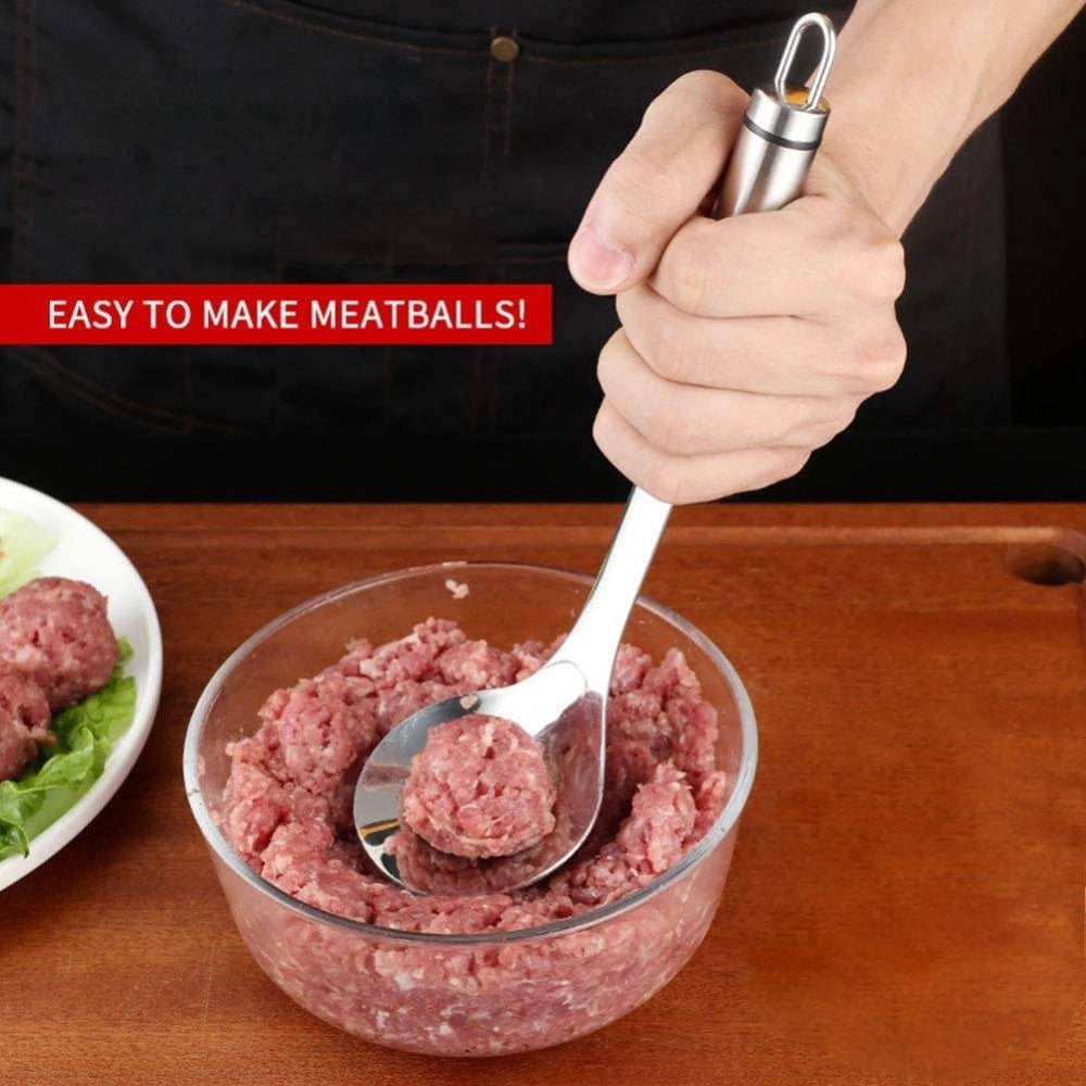 Trade Shop - Cucchiaio Per Polpette Antiaderente Utensile Da Cucina Stampo In Acciaio Inox -