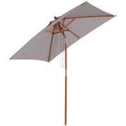 Ombrello da giardino e spiaggia pieghevole regolabile su 3 livelli struttura legno abete tessuto poliestere grigio 200 x 150 x 235 cm