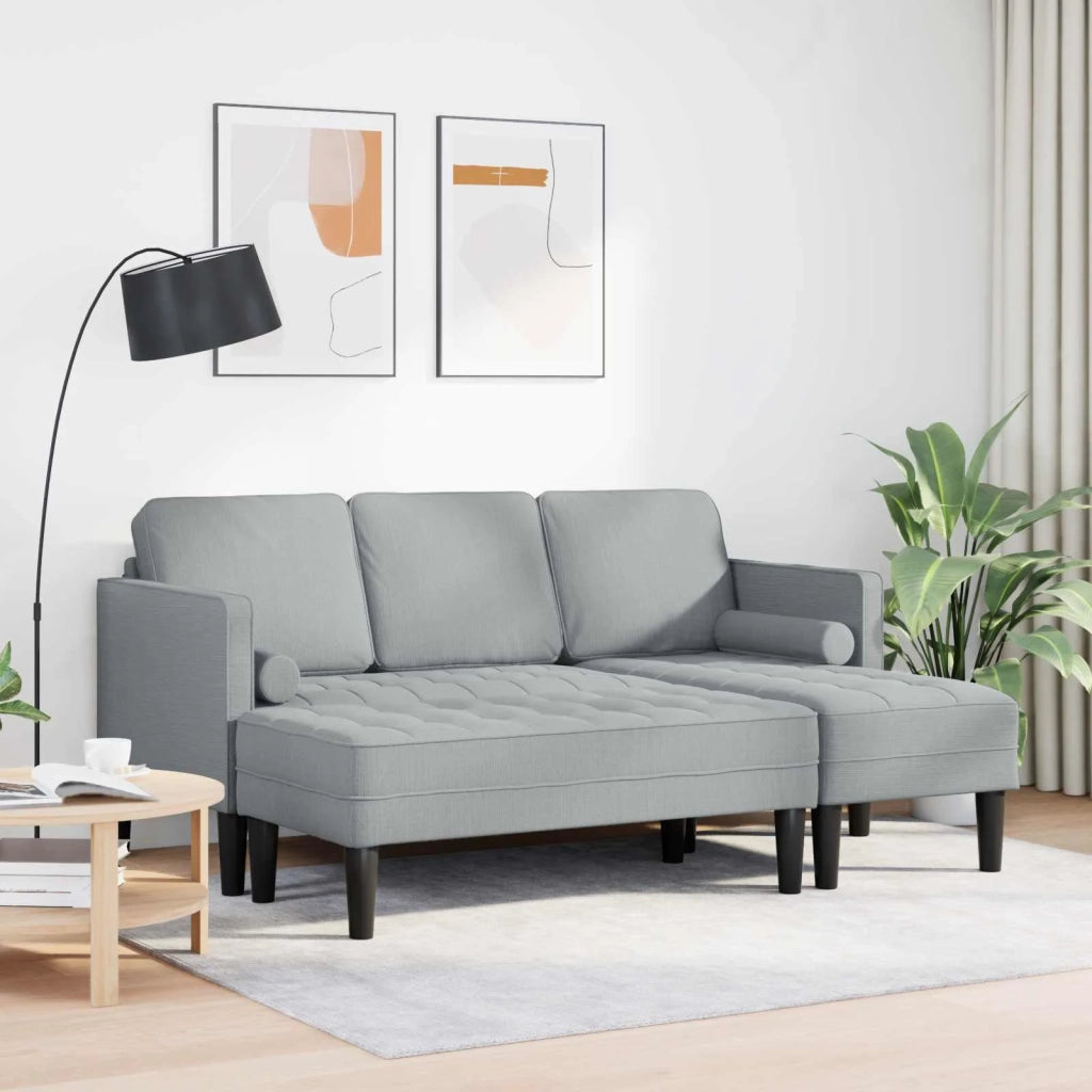 Set di divani 2 pz Grigio chiaro Poliestere 3329252