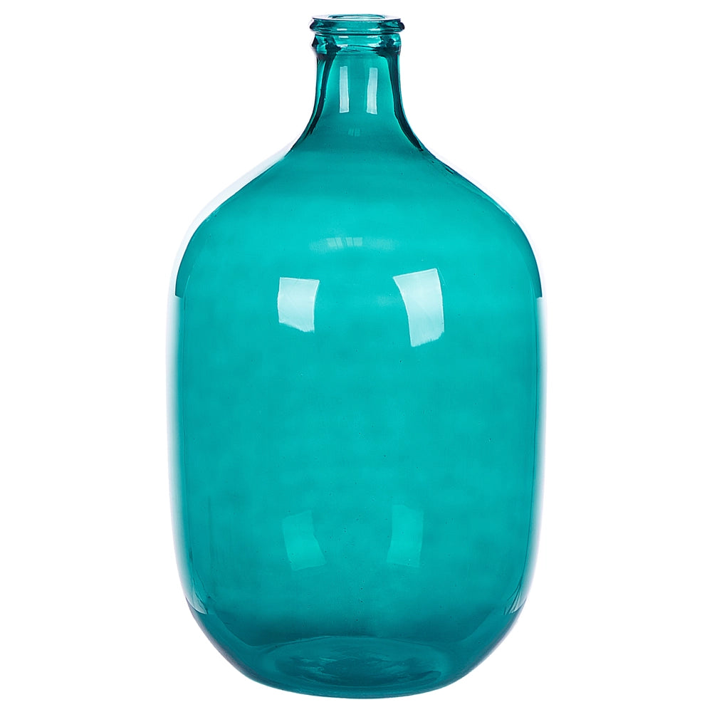 Vaso decorativo in vetro turchese 48 cm decorativo fatto a mano rotondo a forma di bocciolo da tavolo decorazione della casa design moderno
