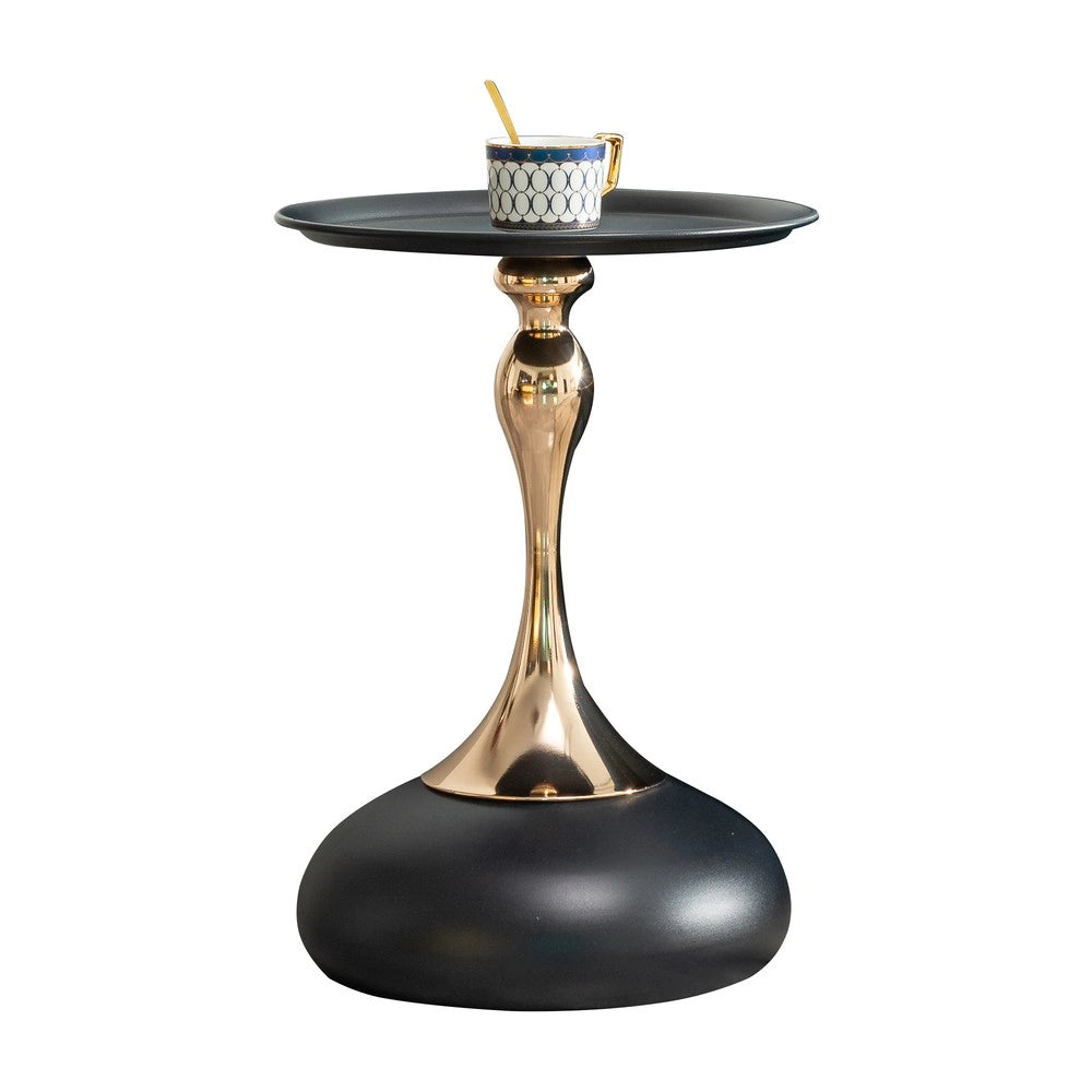 Tavolino Rotondo da Salotto ¨C MINIMAL ¨C Metallo Nero, 38 cm
