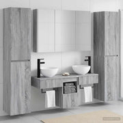 Set di mobili per il bagno 6 pcs Sonoma grigio 3407188