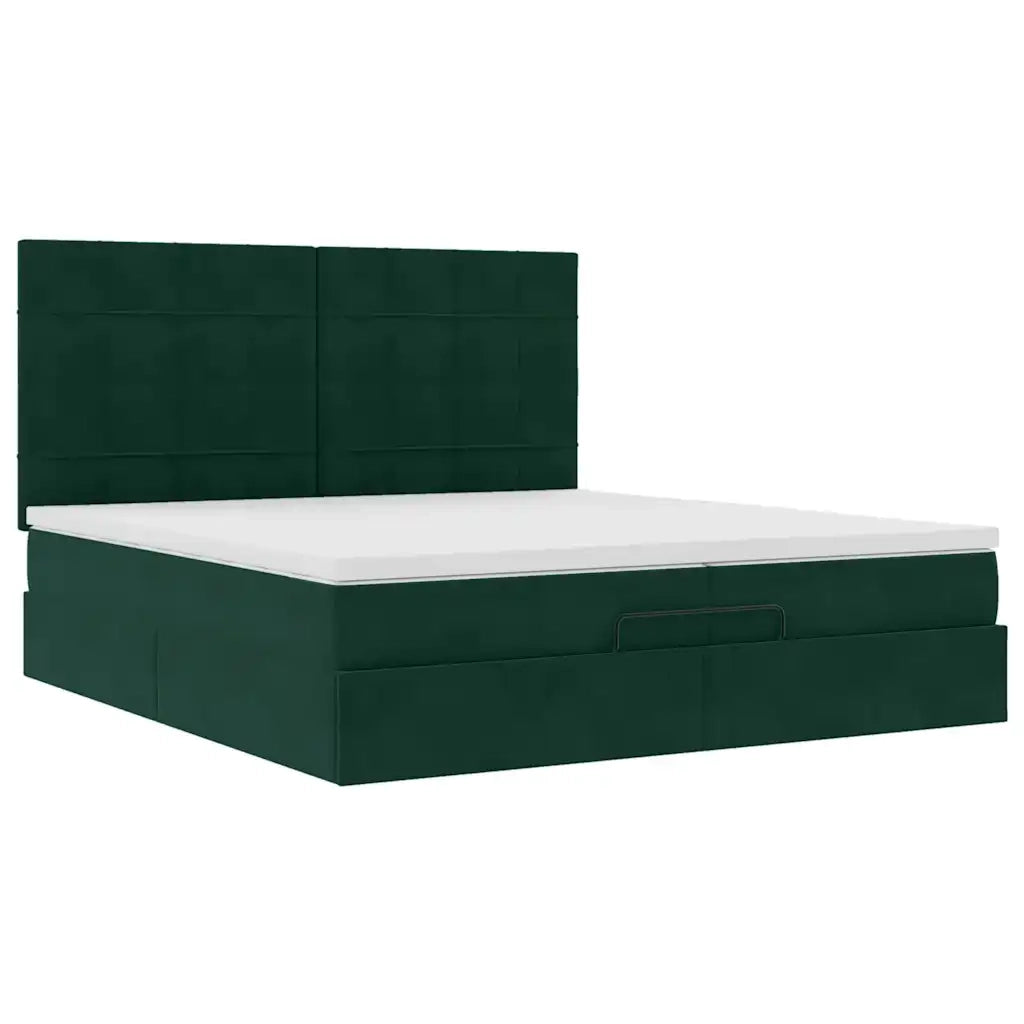 Struttura Letto Pouf con Materassi 200x200 cm Velluto 3314345