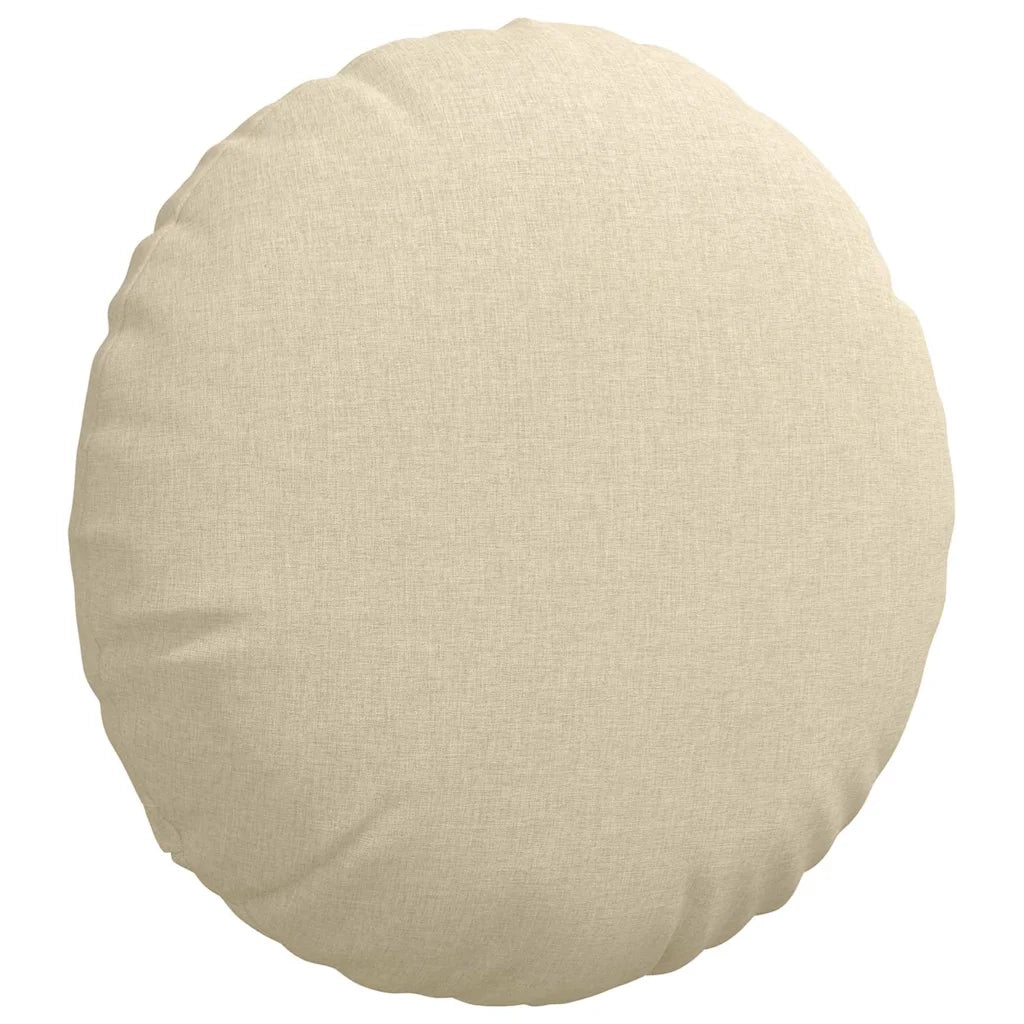 Cuscini per Seduta 2 pcs Crema Ø50 x 19 cm Tessuto