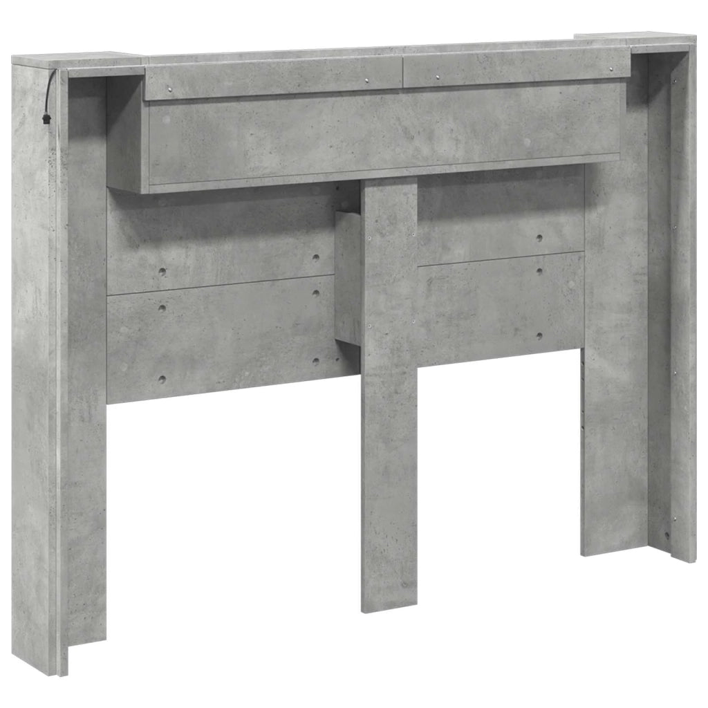 Testiera-Testata Decorativa Grigio cemento 140 x 16,5 x 103,5 cm Legno multistrato