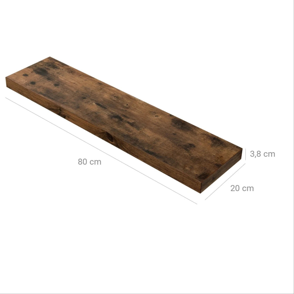 Mensola da parete mensola da parete mensola sospesa mensola portaoggetti 80 x 20 x 38 cm MDF marrone 12_0005785