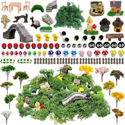 Accessori per giardino fatato per esterni - Decorazione paesaggistica microscopica - 83 pezzi - Decorazione di giardino DIY con diversi modelli di alberi