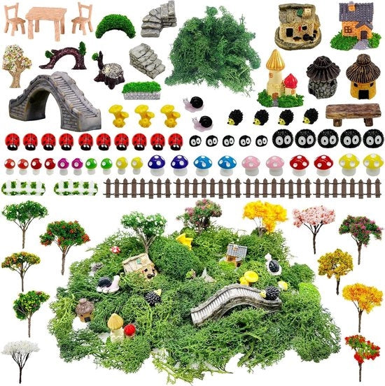 Accessori per giardino fatato per esterni - Decorazione paesaggistica microscopica - 83 pezzi - Decorazione di giardino DIY con diversi modelli di alberi
