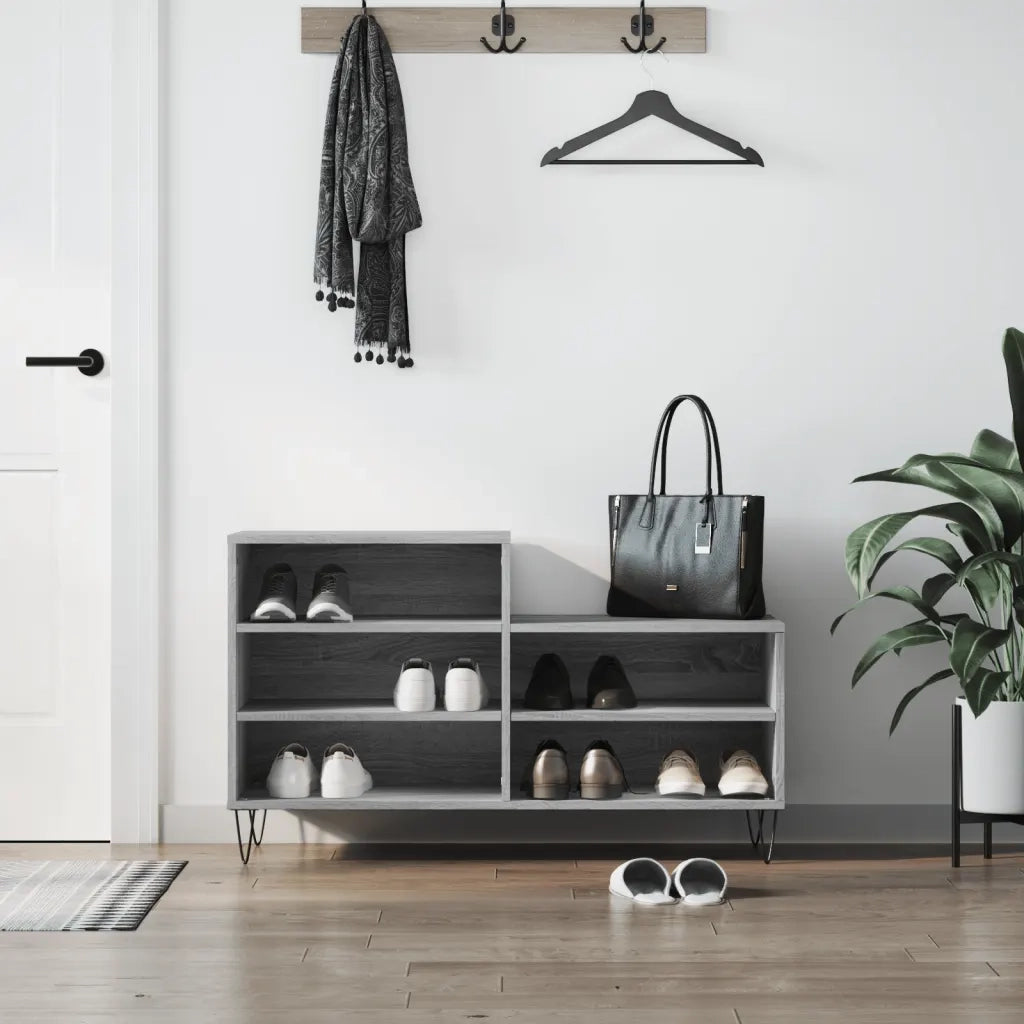 Scarpiera | Mobile per scarpe Grigio Sonoma 102x36x60 cm in Legno Multistrato