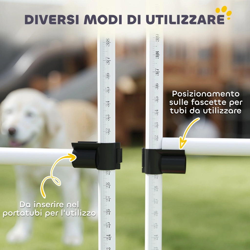 Set 4 Ostacoli Agility Dog ¨C zephmum ¨C Bianco, 99x65x94cm