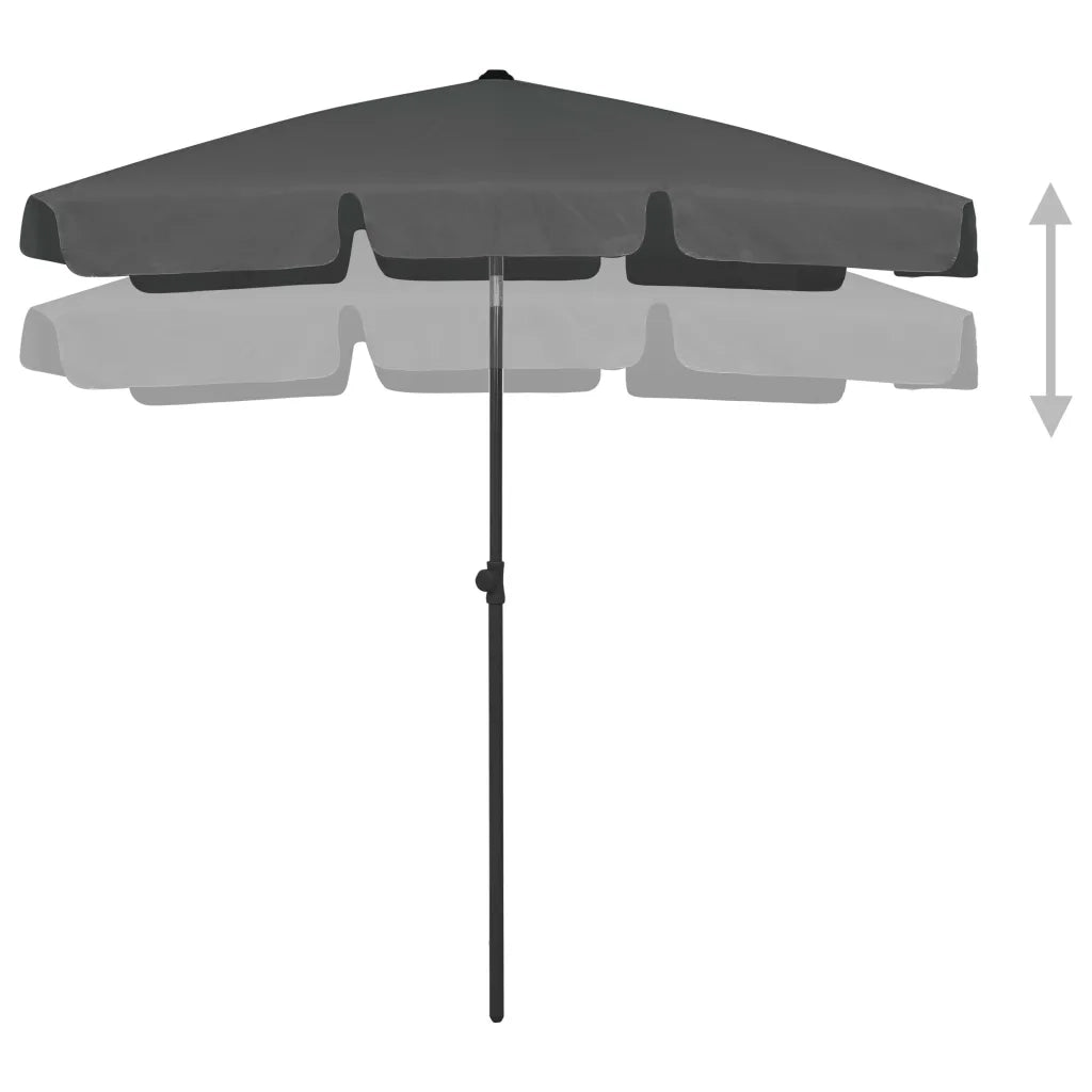 Ombrellone da Spiaggia-Ombrellone da mare Antracite 180x120 cm