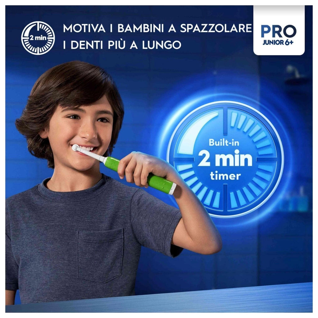 Oral-B Junior 8006540743027 spazzolino elettrico Bambino Spazzolino rotante Verde