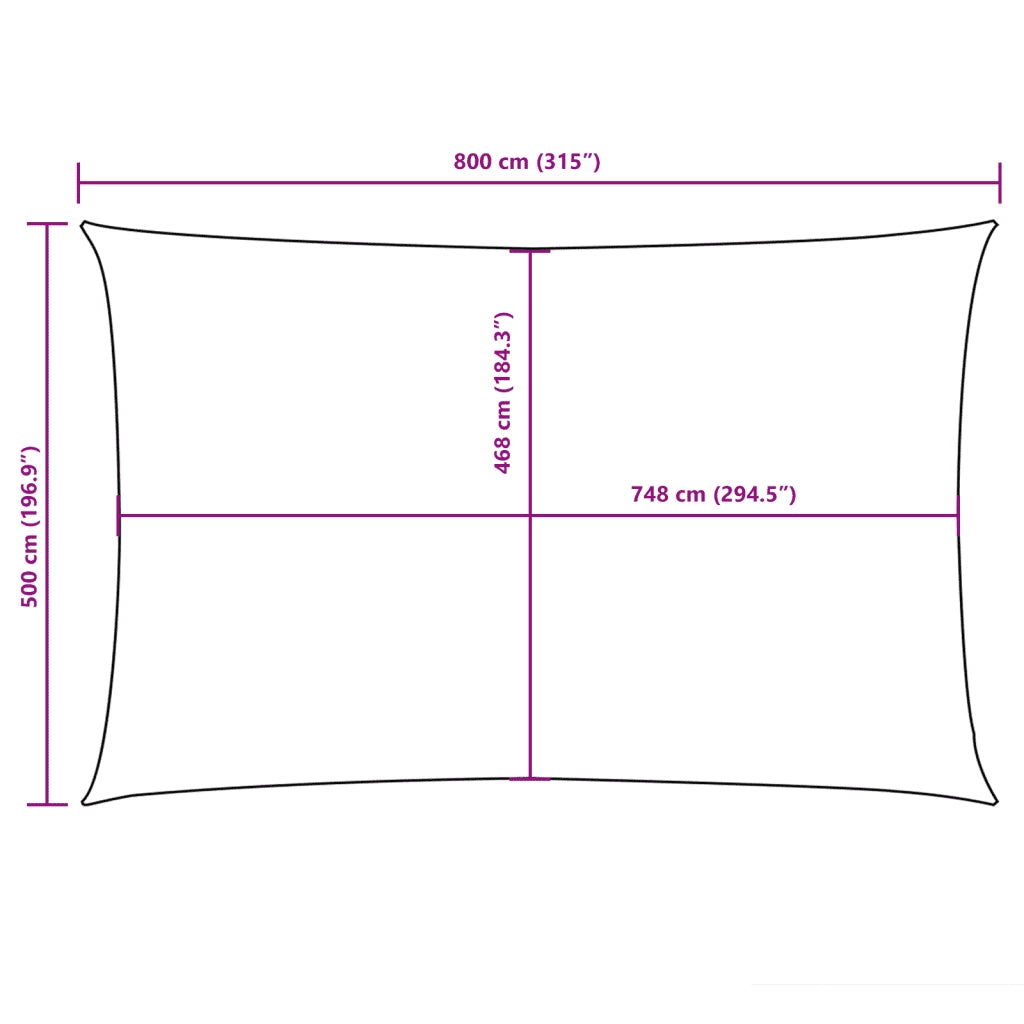 Parasole a Vela Oxford Rettangolare 5x8 m Crema 135221