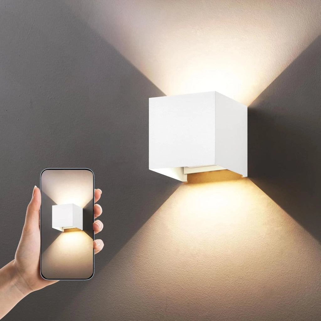 ZMH Applique LED Applique LED da esterno 4ER Applique Faretto 5W Bianco caldo Scale