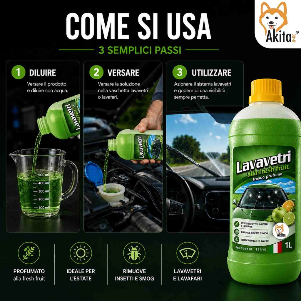 Akitaink Lavavetri Auto Concentrato Fresh Fruit 1 L